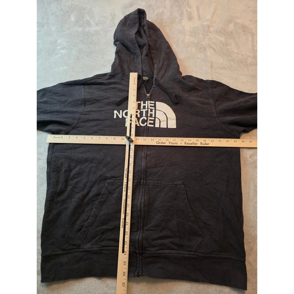 The North Face Sweatshirt Mens Black Xl  Full Zip Logo Hoodie Regular Fit
